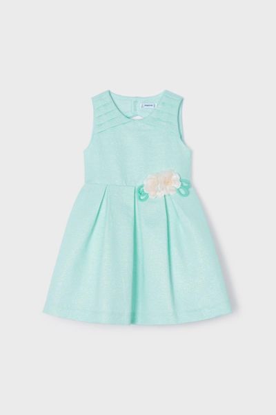 Mayoral Kız Çocuk Çiçek Aplikeli Elbise Mavi
