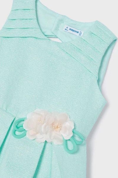 Mayoral Kız Çocuk Çiçek Aplikeli Elbise Mavi