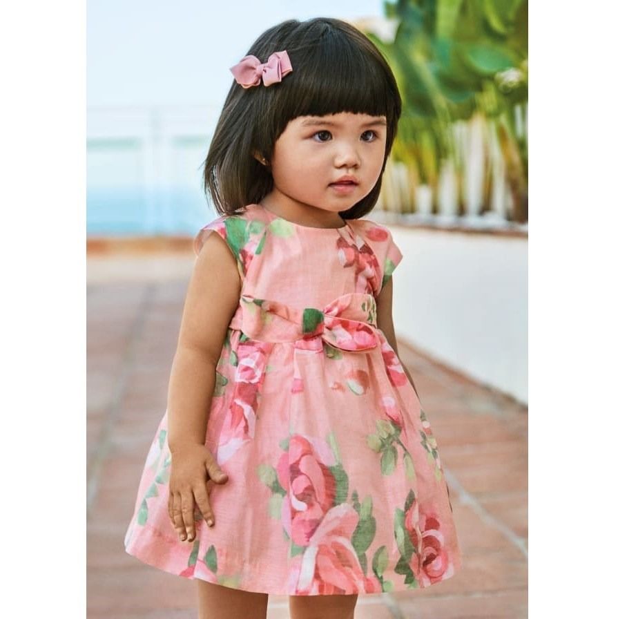 Mayoral Yazlık Kız Bebek Abiye Elbise Pembe