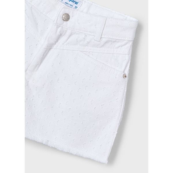 Mayoral Yazlık Kız Gabardin Şort Beyaz