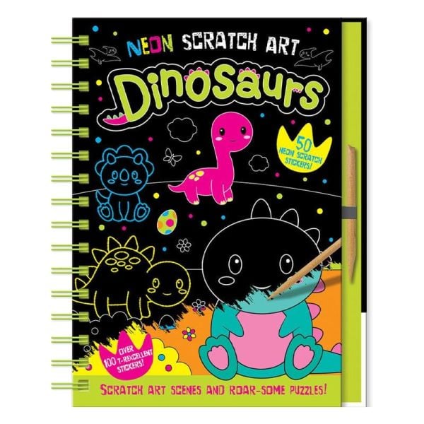 Neon Scratch Art - Dinosaurs