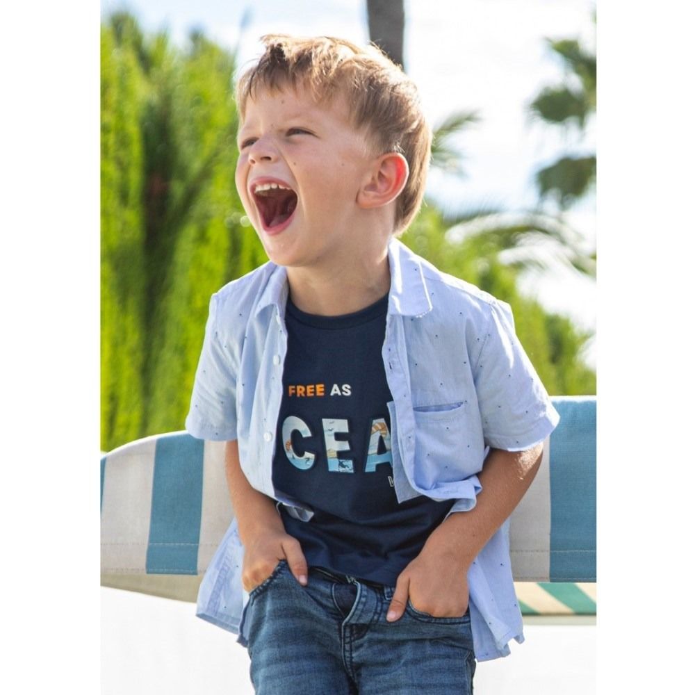 Mayoral Yazlık Erkek Kısa Kol T-shirt Koyu Mavi