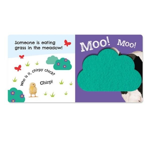 Babys First Farm Animals - 5 Felt Flaps To Lift Bo