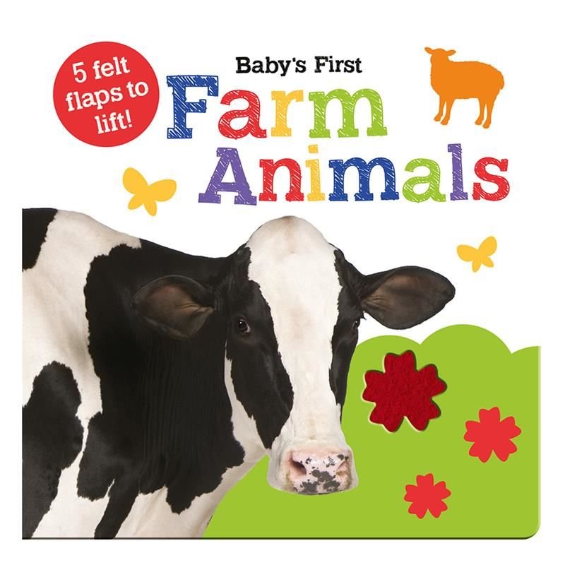 Babys First Farm Animals - 5 Felt Flaps To Lift Bo