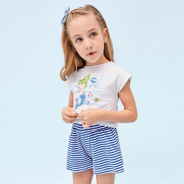 Mayoral Mermaid Adventures Tişört Ön Kesimli ve Bağcıklı - Beyaz