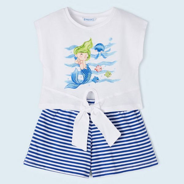 Mayoral Mermaid Adventures Tişört Ön Kesimli ve Bağcıklı - Beyaz