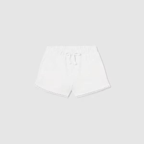 Mayoral Yazlık Kız Bebek Penye Şort Beyaz