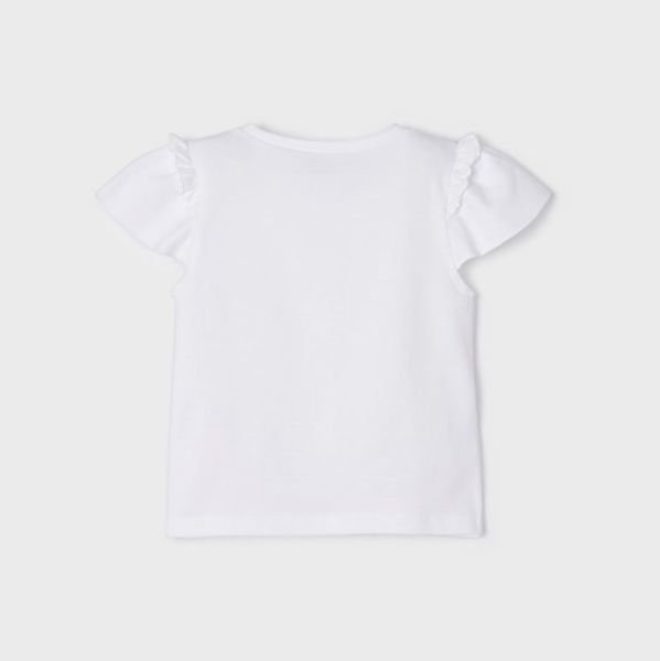 Mayoral Yazlık Kız Kısa Kol T-shirt Beyaz