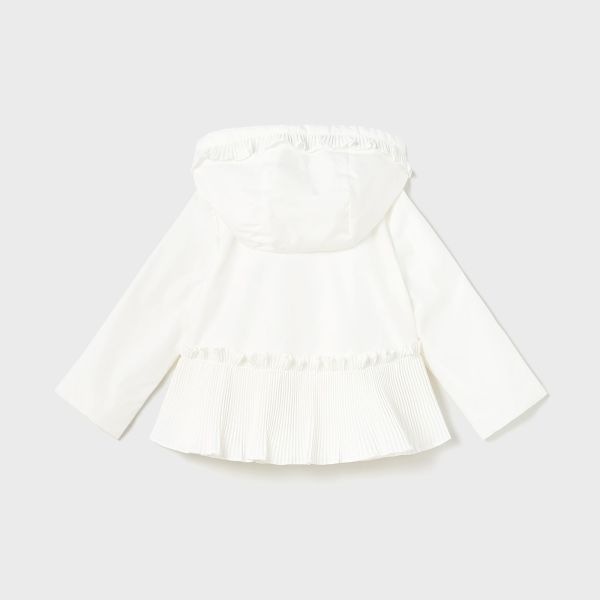 Mayoral Yazlık Kız Bebek Kapşonlu Rüzgarlık Beyaz