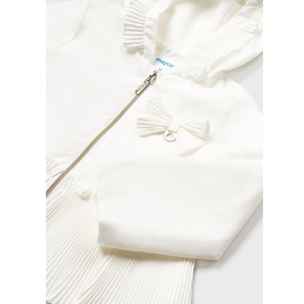 Mayoral Yazlık Kız Bebek Kapşonlu Rüzgarlık Beyaz