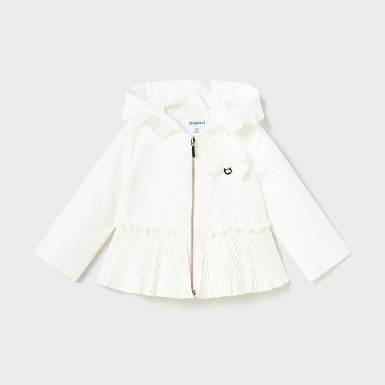 Mayoral Yazlık Kız Bebek Kapşonlu Rüzgarlık Beyaz