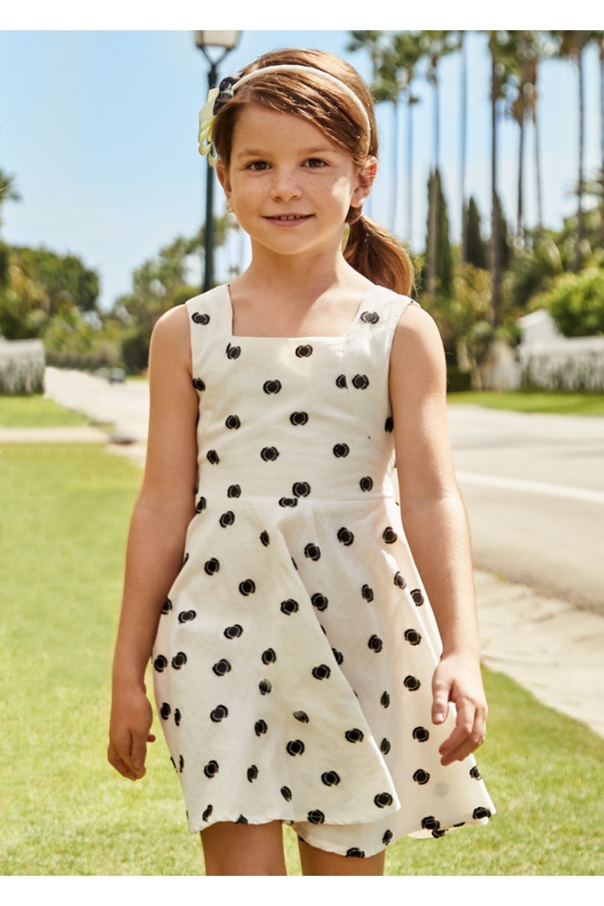 Mayoral Kız Çocuklar Için Pamuklu Puantiyeli Elbise