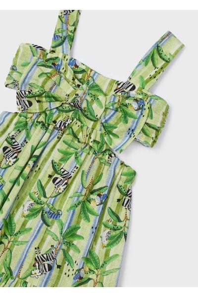 Mayoral Kız Çocuk Yazlık Keten Baskılı Elbise