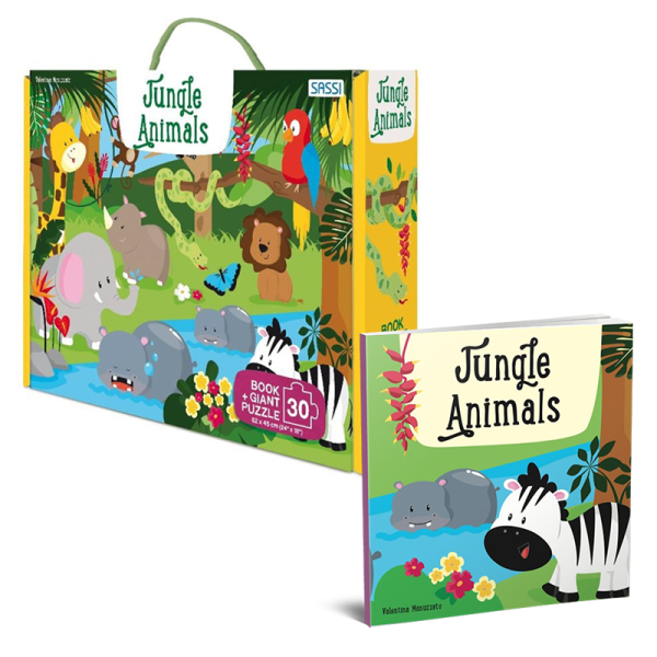 Jungle Animals - Book And Giant Puzzle