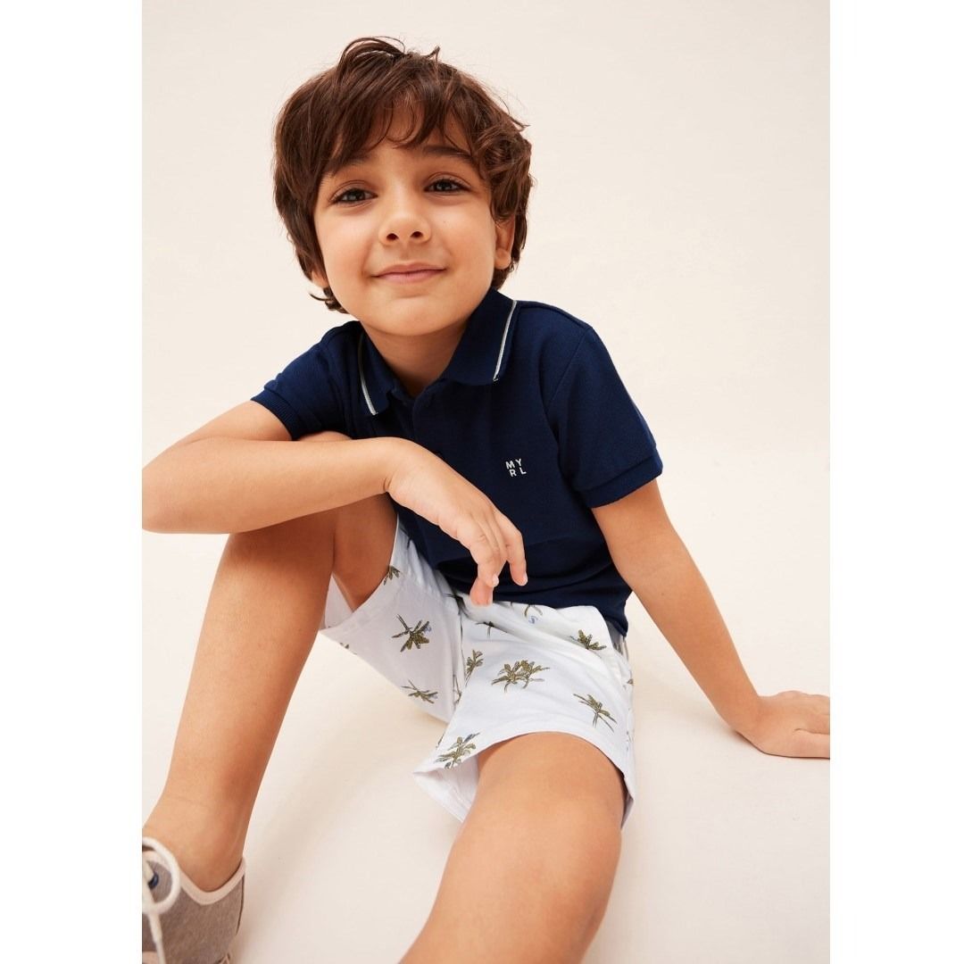 Mayoral Yazlık Erkek Polo T-shirt Şort 2'li Set Koyu Mavi