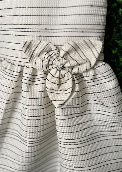 Mayoral Kız Organze Çizgili Fildişi Parti Elbisesi