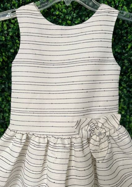 Mayoral Kız Organze Çizgili Fildişi Parti Elbisesi