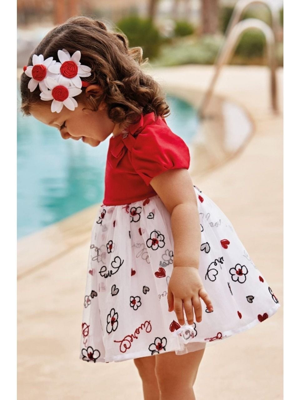 Mayoral 12-36 Ay Kız Bebek Işlemeli Tül Elbise Kırmızı